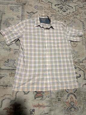 Basic Editions Vintage Wash Men's Short Sleeve Plaid Button-Down Shirt